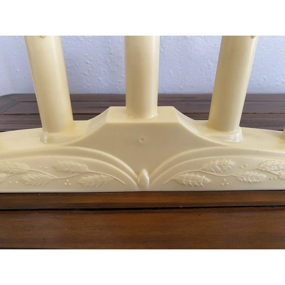 Vintage Christmas Window Tiered Candle 5 Stick Candelabra Dripping Wax Electric